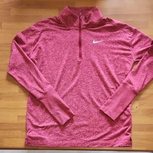 Nike Heathered Pink Quarter-Zip Top